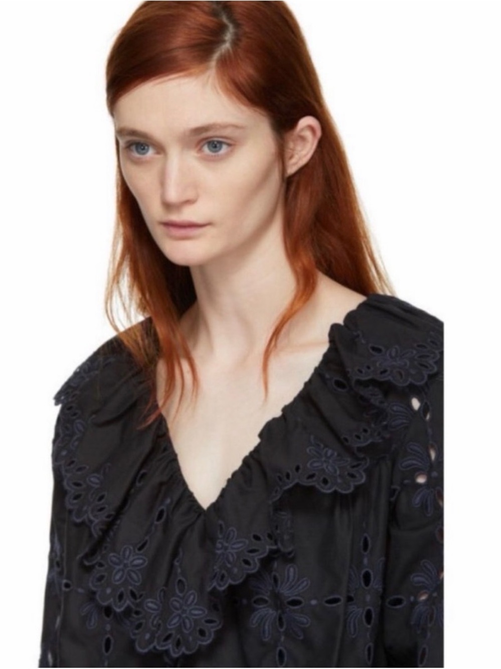 See by Chloe Broderie Anglaise Ruffle Blouse Size EU36/US4 - Picture 3 of 4